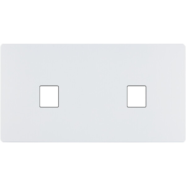Façade "m" blanc mat double horizontale 1 media 1 media sans vis - Modelec - 266521M