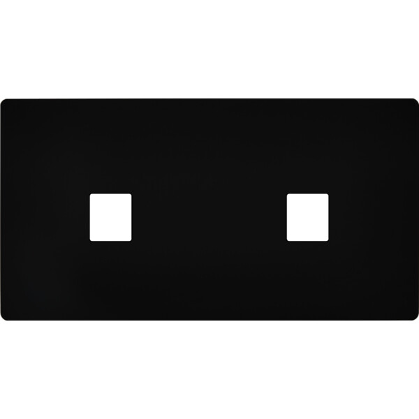 Façade "m" noir mat double horizontale 1 media 1 media sans vis - Modelec - 266522M