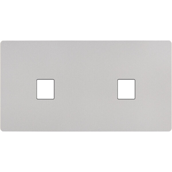 Façade "m" nickel sablé double horizontale 1 media 1 media sans vis - Modelec - 266531M