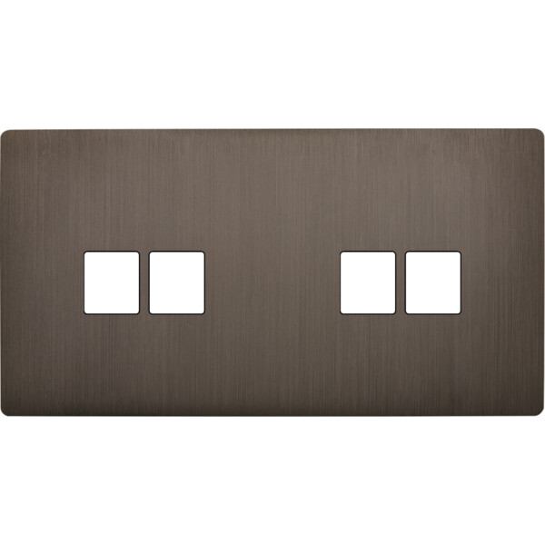 Façade "m" laiton canon de fusil double horizontale 2 media 2 media sans vis - Modelec - 268514M