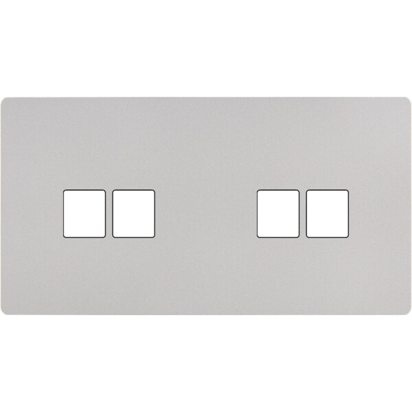 Façade "m" nickel sablé double horizontale 2 media 2 media sans vis - Modelec - 268531M