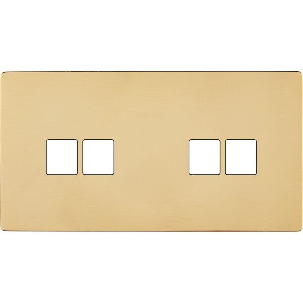 Façade "m" laiton miroir double horizontale 2 media 2 media sans vis - Modelec - 268543M