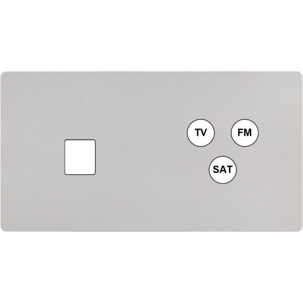 Façade "m" nickel sablé double horizontale 1 media 1 tv-fm-sat sans vis - Modelec - 269531M