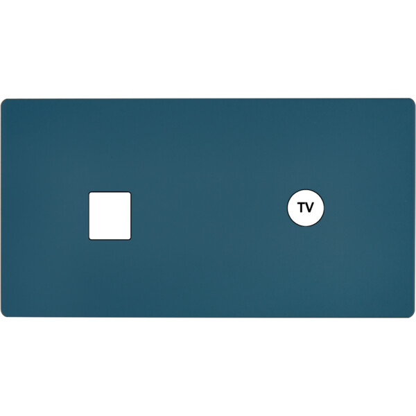 Façade "m" gris mat double horizontale 1 media 1 prise tv sans vis - Modelec - 271523M