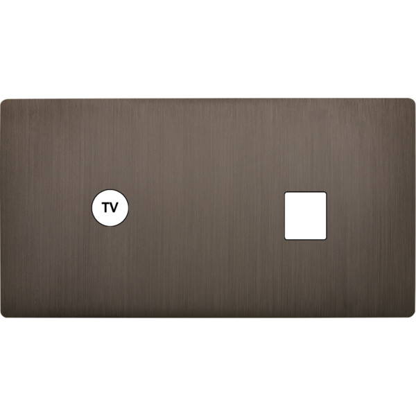 Façade "m" laiton canon de fusil double horizontale 1 prise tv 1 media sans vis - Modelec - 273514M