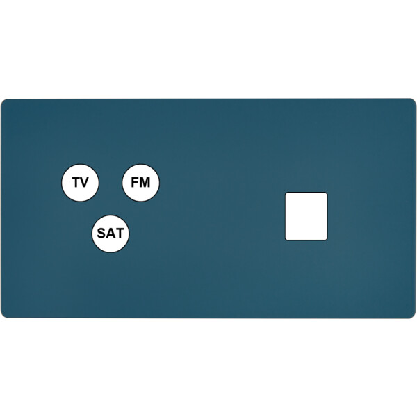 Façade "m" gris mat double horizontale 1 tv-fm-sat 1 media sans vis - Modelec - 274523M