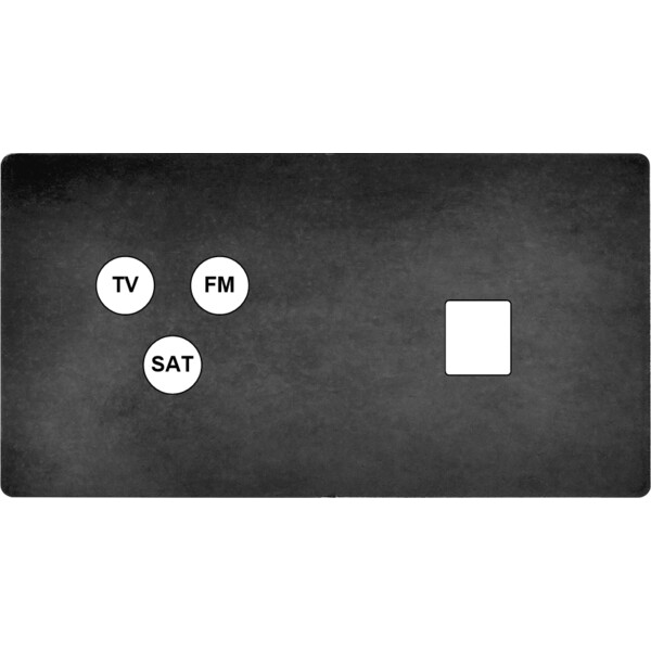 Façade "m" acier verni double horizontale 1 tv-fm-sat 1 media sans vis - Modelec - 274541M