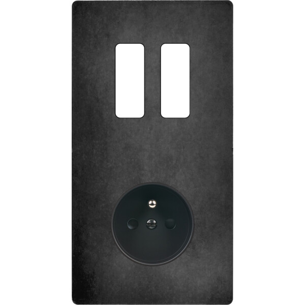 Façade "m" acier verni double verticale 2 boutons  sans vis - Modelec - 282541M