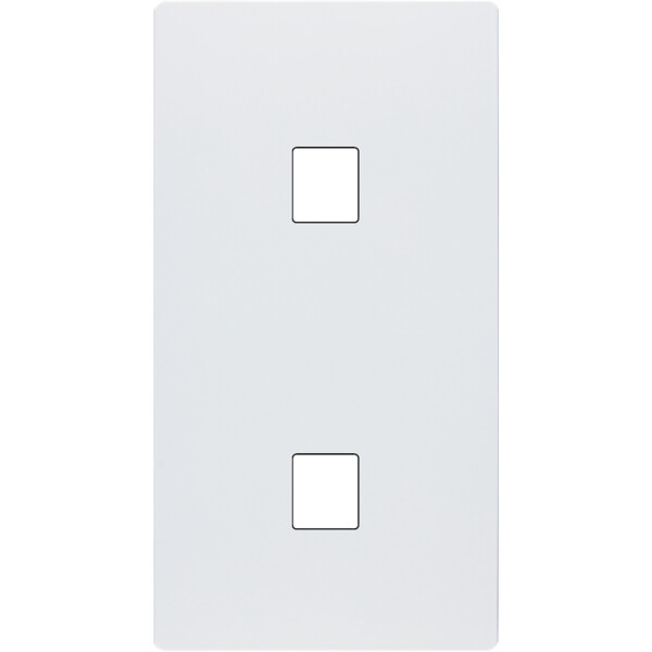 Façade "m" blanc mat double verticale 1 media  sans vis - Modelec - 286521M