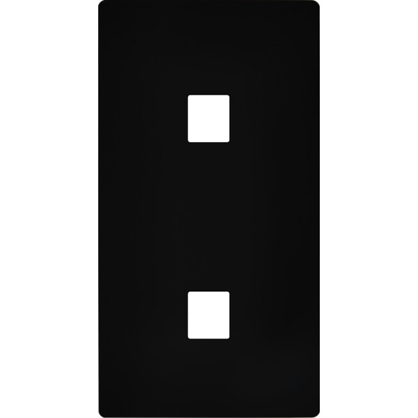 Façade "m" noir mat double verticale 1 media  sans vis - Modelec - 286522M
