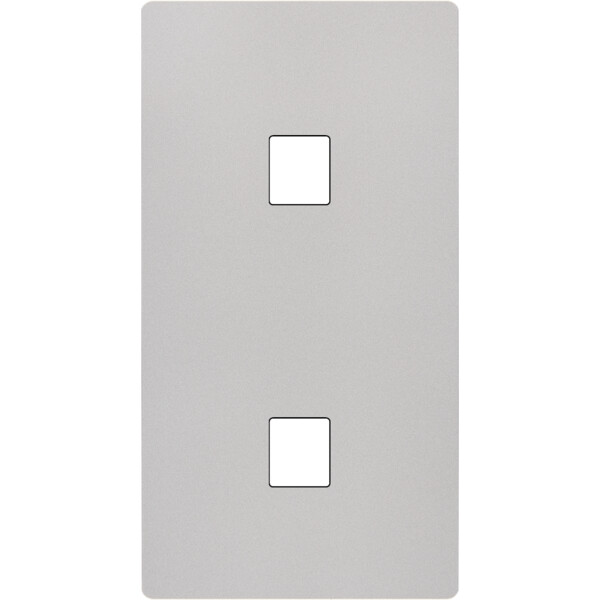 Façade "m" nickel sablé double verticale 1 media  sans vis - Modelec - 286531M