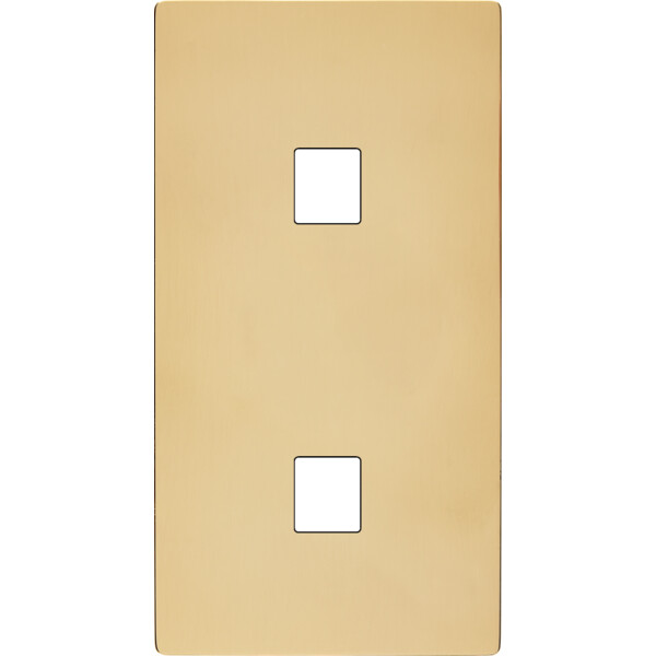 Façade "m" laiton miroir double verticale 1 media  sans vis - Modelec - 286543M