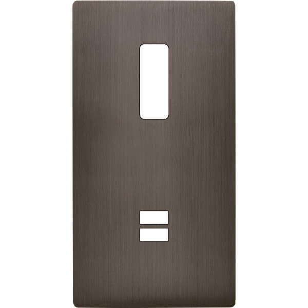Façade "m" laiton canon fusil double verticale 1 bouton 1 chargeur usb sans vis - Modelec - 293514M