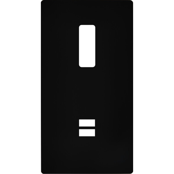 Façade "m" noir mat double verticale 1 bouton  sans vis - Modelec - 293522M