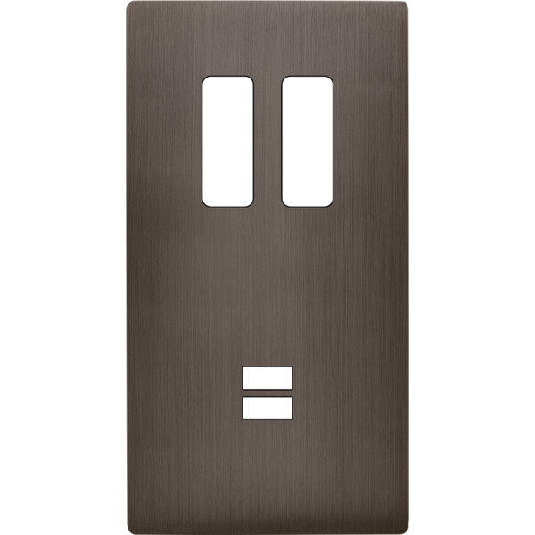 Façade "m" laiton canon fusil double vertical 2 boutons 1 chargeur usb sans vis - Modelec - 294514M