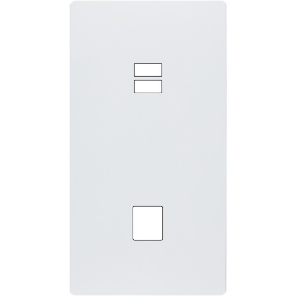 Façade "m" blanc mat double verticale 1 chargeur usb  sans vis - Modelec - 296521M