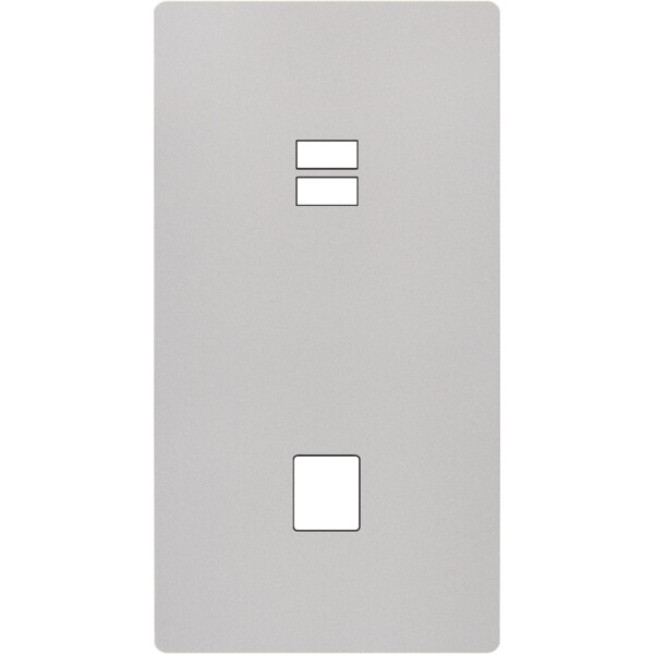 Façade "m" nickel sablé double verticale 1 chargeur usb  sans vis - Modelec - 296531M