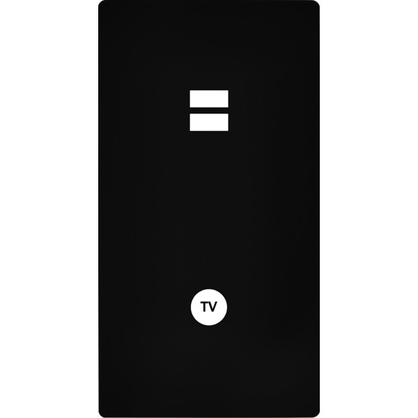 Façade "m" noir mat double verticale 1 chargeur usb  sans vis - Modelec - 297522M
