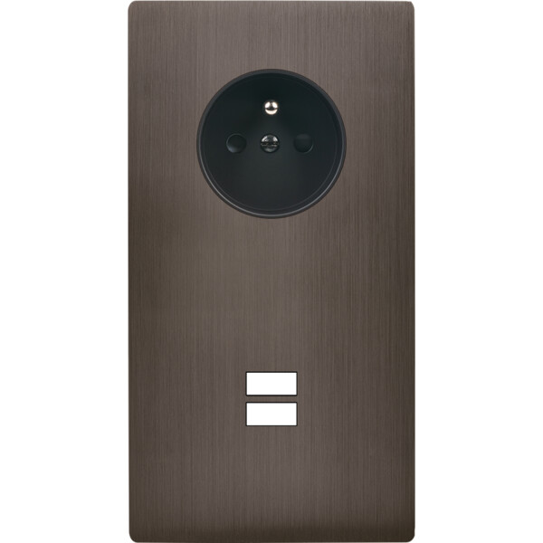 Façade "m" laiton canon de fusil double vertical 1 prise 1 chargeur usb sans vis - Modelec - 299514M