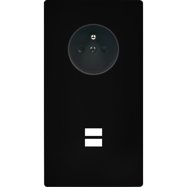 Façade "m" noir mat double verticale 1 prise 1 chargeur usb sans vis - Modelec - 299522M