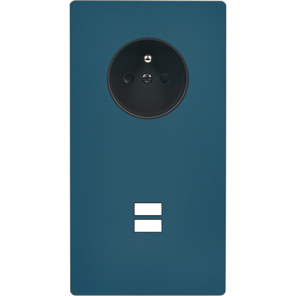 Façade "m" gris mat double verticale 1 prise 1 chargeur usb sans vis - Modelec - 299523M