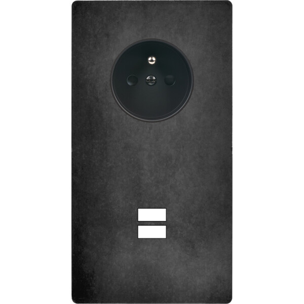 Façade "m" acier verni double verticale 1 prise 1 chargeur usb sans vis - Modelec - 299541M
