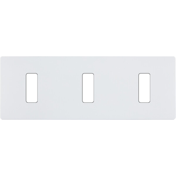 Façade "m" blanc mat triple horizontale 1 bouton 1 bouton 1 bouton sans vis - Modelec - 303521M