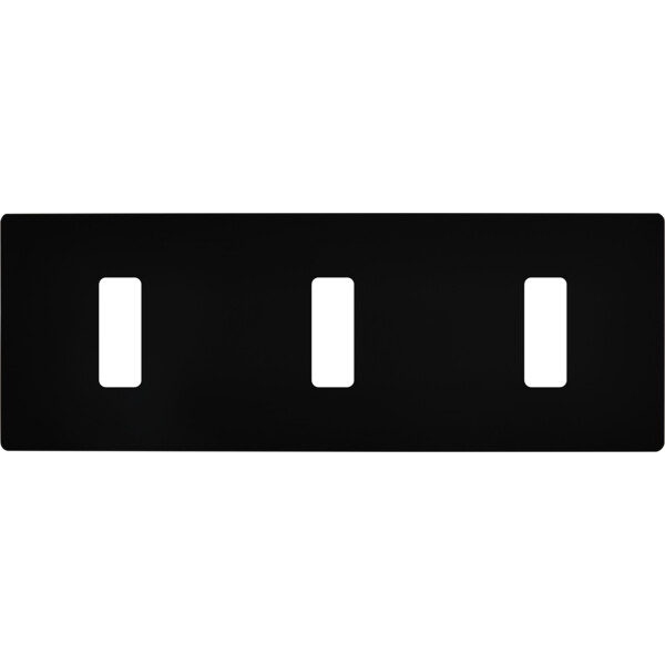 Façade "m" noir mat triple horizontale 1 bouton 1 bouton 1 bouton sans vis - Modelec - 303522M