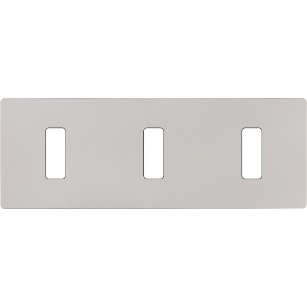 Façade "m" nickel sablé triple horizontale 1 bouton 1 bouton 1 bouton sans vis - Modelec - 303531M