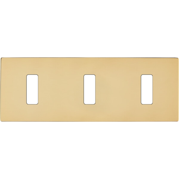 Façade "m" laiton verni triple horizontale 1 bouton 1 bouton 1 bouton sans vis - Modelec - 303542M