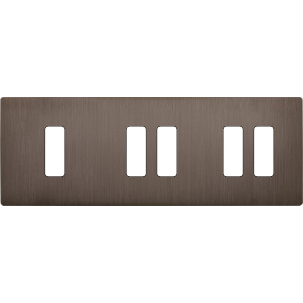 Façade "m" laiton canon f triple horizont 1 bouton 2 boutons 2 boutons sans vis - Modelec - 305514M
