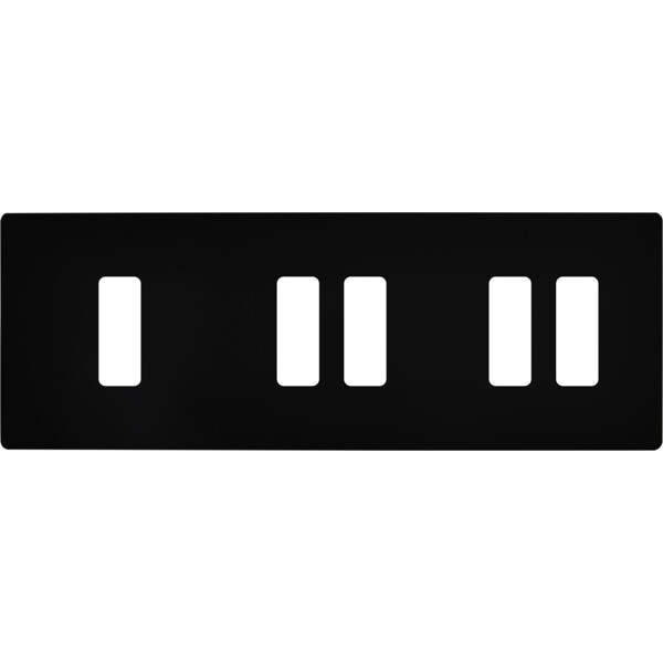Façade "m" noir mat triple horizontale 1 bouton 2 boutons 2 boutons sans vis - Modelec - 305522M