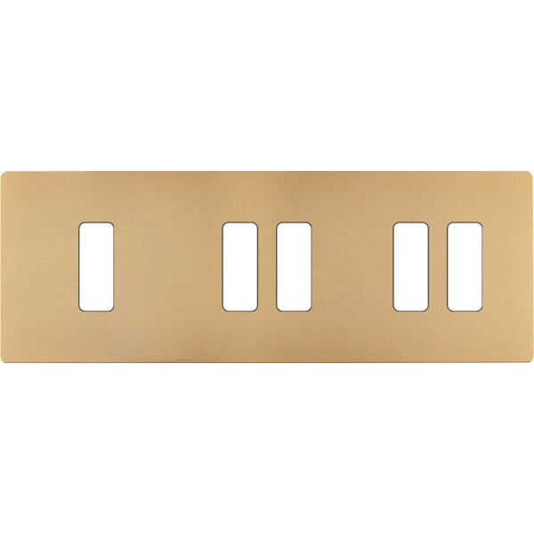 Façade "m" laiton sablé triple horizontale 1 bouton 2 boutons 2 boutons sans vis - Modelec - 305532M