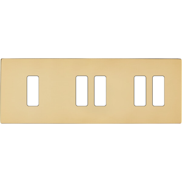 Façade "m" laiton verni triple horizontale 1 bouton 2 boutons 2 boutons sans vis - Modelec - 305542M