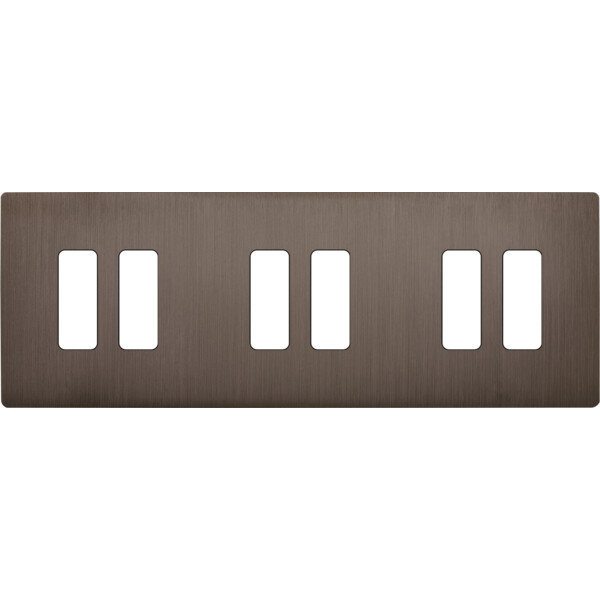 Façade "m" laiton canon fu triple horizont 2 boutons 2 boutons 2 boutons sansvis - Modelec - 306514M