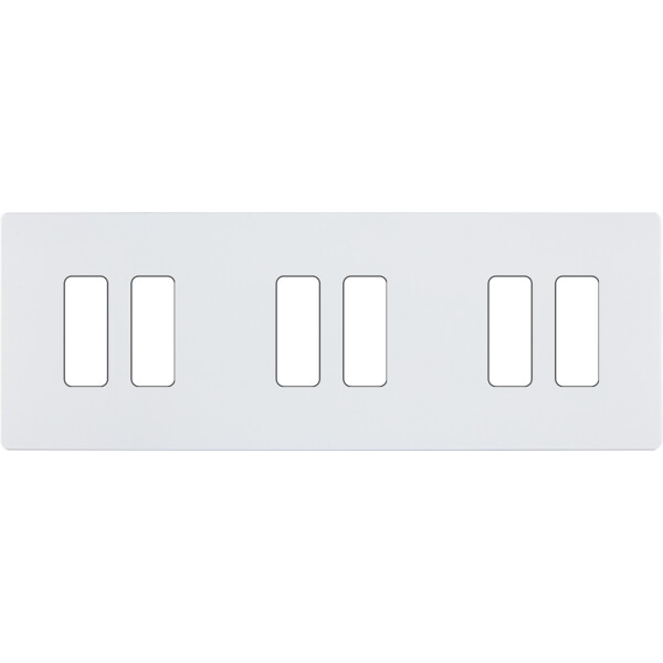 Façade "m" blanc mat triple horizontale 2 boutons 2 boutons 2 boutons sans vis - Modelec - 306521M