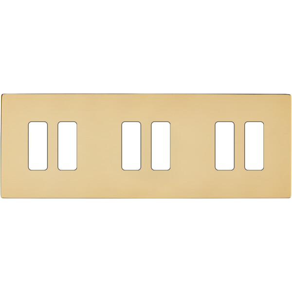 Façade "m" laiton verni triple horizontale 2 boutons 2 boutons 2 boutons sans vis - Modelec - 306542M
