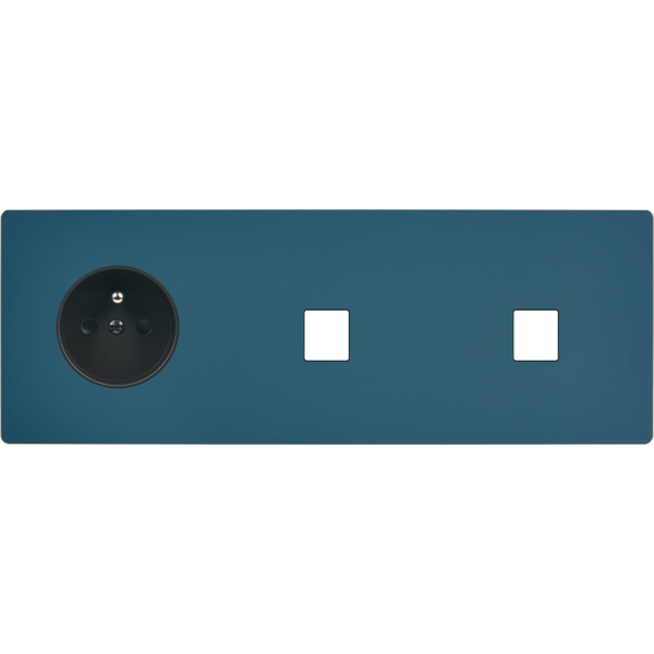 Façade "m" gris mat triple horizontale r1 1 media 1 media sans vis - Modelec - 326523M