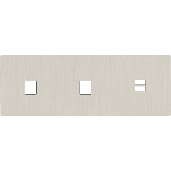 Façade "m" nickel brossé triple horizontale 1 media 1 media 1 chargeur usb sans vis - Modelec - 330511M