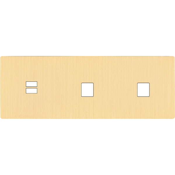 Façade "m" laiton brossé triple horizontale 1 chargeur usb 1 media 1 media sans vis - Modelec - 331512M