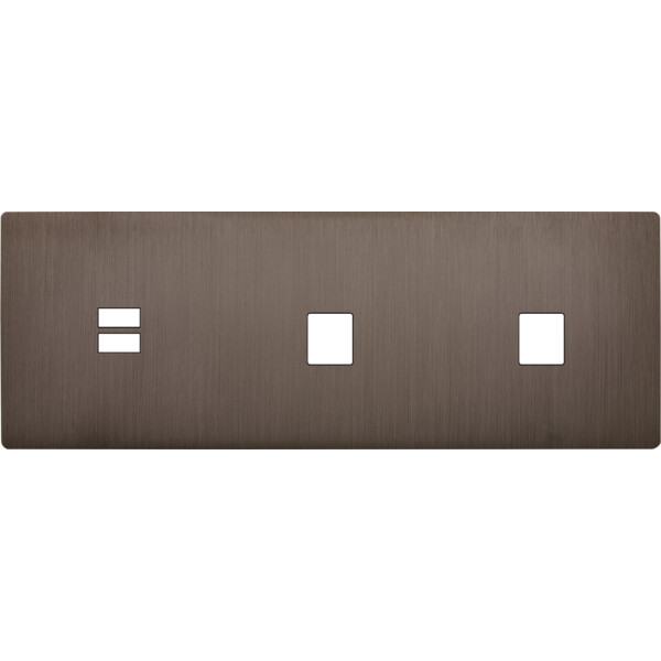 Façade "m" laiton canon f triple horizont 1 chargeur usb 1 media 1 media sansvis - Modelec - 331514M