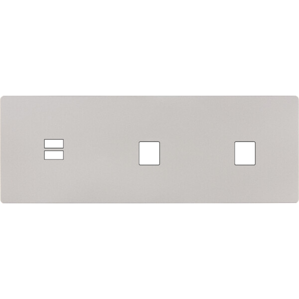 Façade "m" nickel sablé triple horizontale 1 chargeur usb 1 media 1 media sans vis - Modelec - 331531M