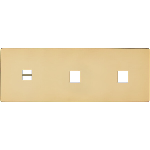 Façade "m" laiton miroir triple horizontale 1 chargeur usb 1 media 1 media sans vis - Modelec - 331543M