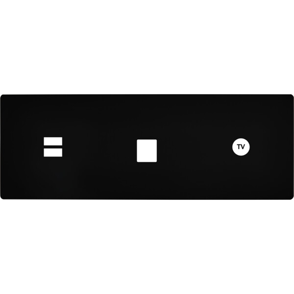 Façade "m" noir mat triple horizontale 1 chargeur usb 1 media 1 prise tv sans vis - Modelec - 339522M