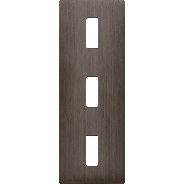 Façade "m" laiton canon fusil triple verticale 1 bouton 1 bouton 1 bouton - Modelec - 353514M
