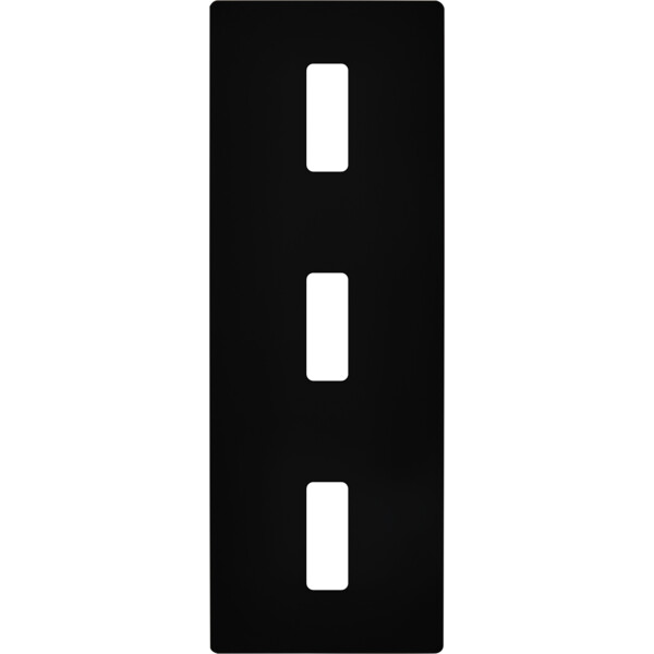 Façade "m" noir mat triple verticale 1 bouton 1 bouton 1 bouton sans vis - Modelec - 353522M