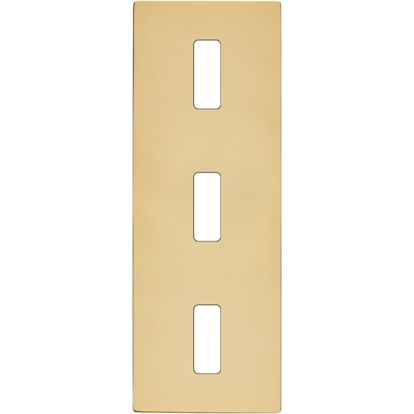 Façade "m" laiton miroir triple verticale 1 bouton 1 bouton 1 bouton sans vis - Modelec - 353543M