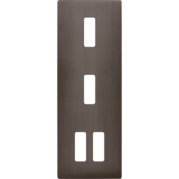 Façade "m" laiton canon de fusil triple verticale 1 bouton 1 bouton 2 boutons - Modelec - 354514M