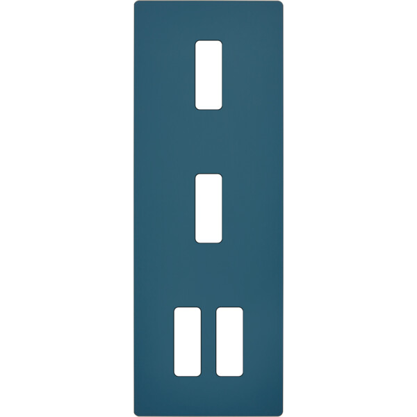 Façade "m" gris mat triple verticale 1 bouton 1 bouton 2 boutons sans vis - Modelec - 354523M
