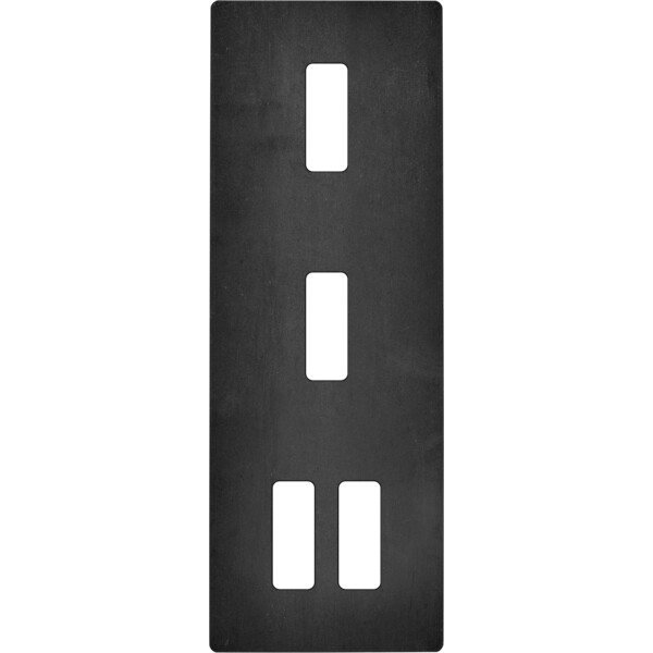Façade "m" acier verni triple verticale 1 bouton 1 bouton 2 boutons sans vis - Modelec - 354541M